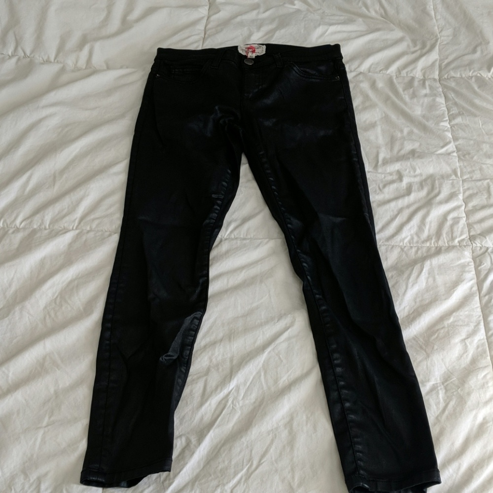Current/Elliott The Stiletto Coated Jeans, Black
